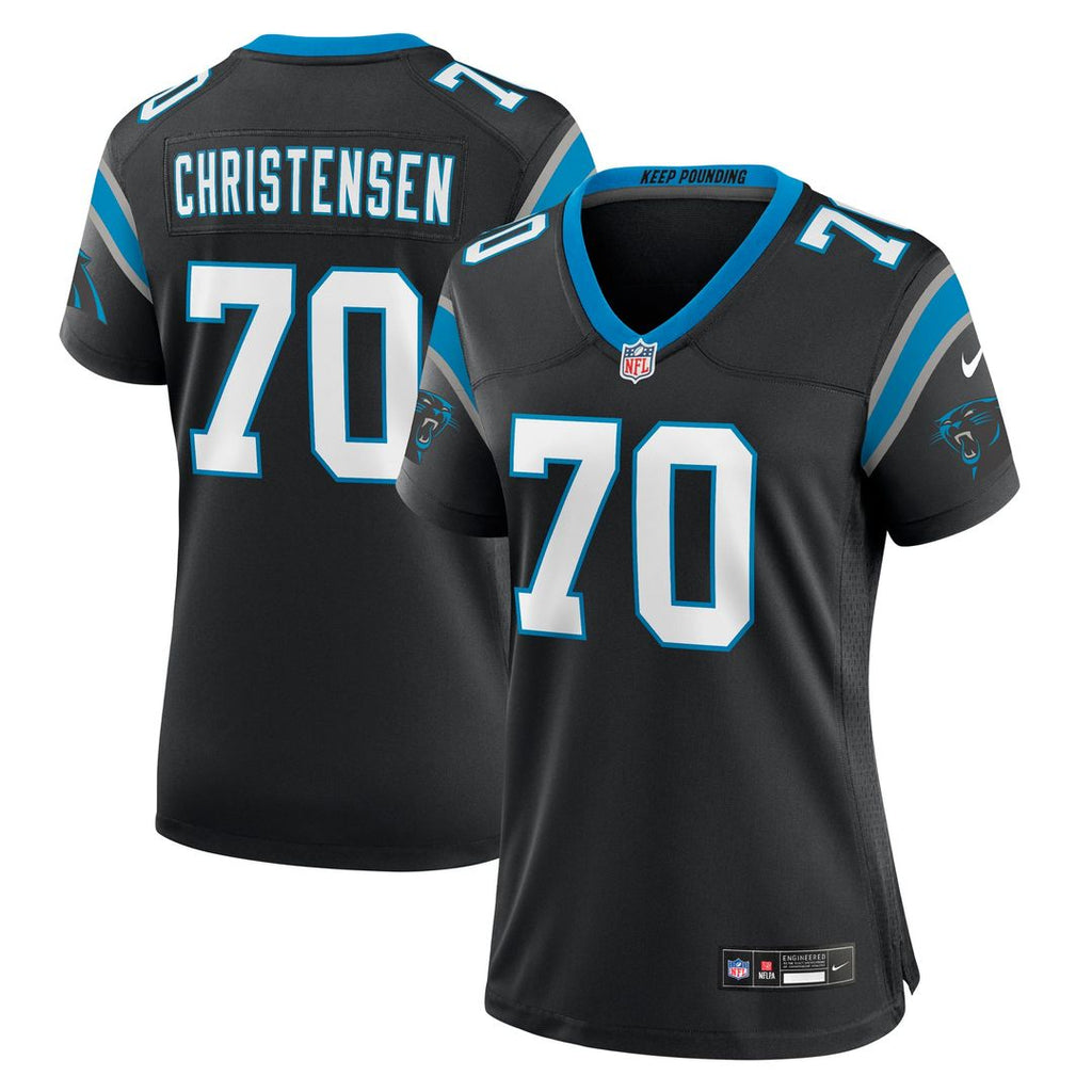 Brady Christensen Carolina Panthers Women's Team Jersey - Black