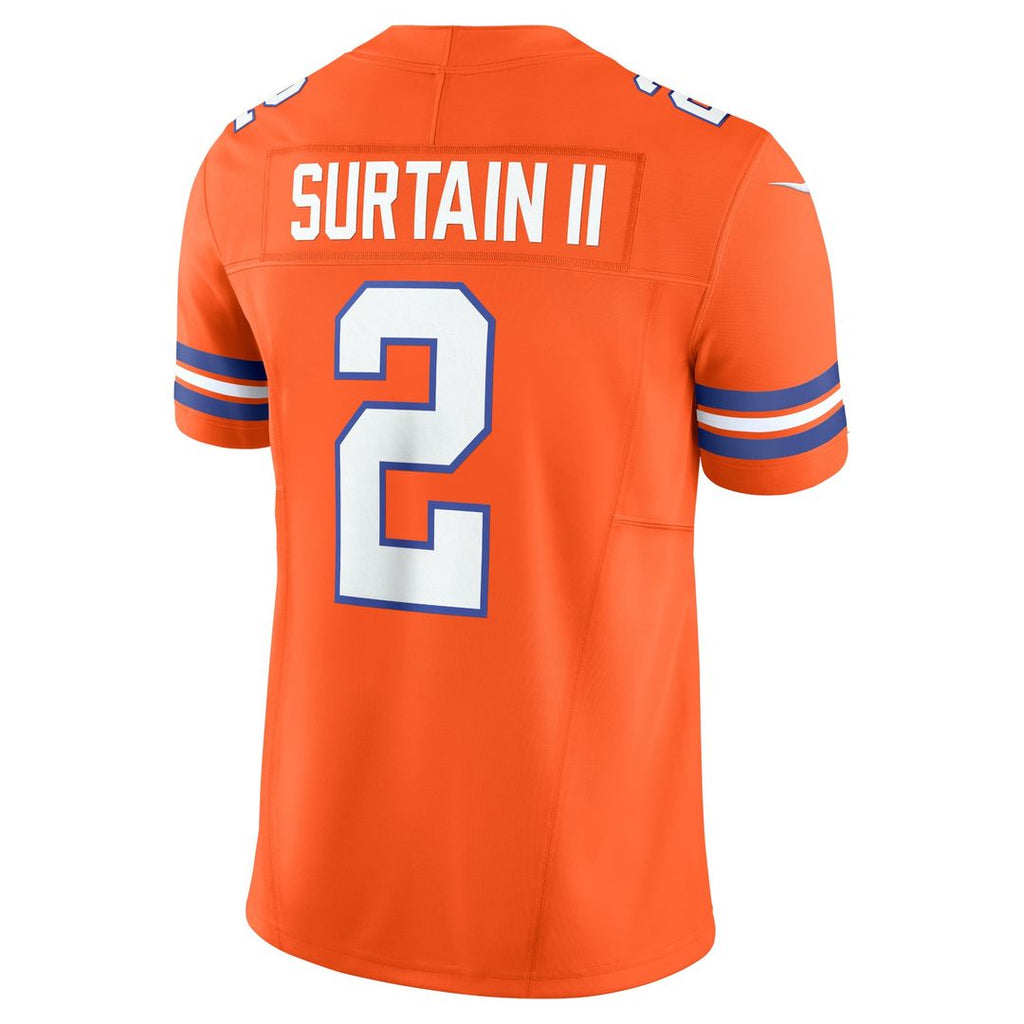 Patrick Surtain II Denver Broncos Alternate Mile High Collection 1977 Throwback Jersey - Orange