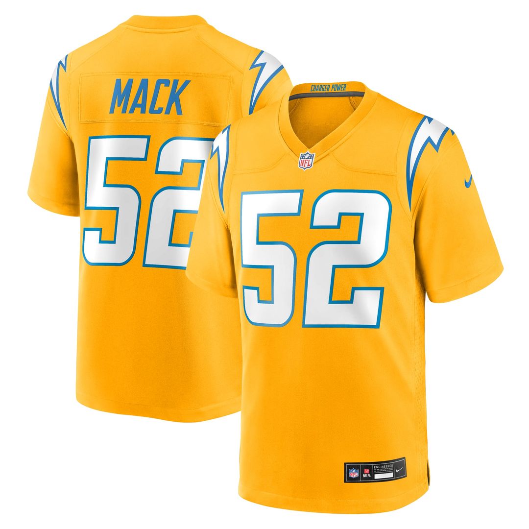 Khalil Mack Los Angeles Chargers Alternate Charger Power Jersey - Gold