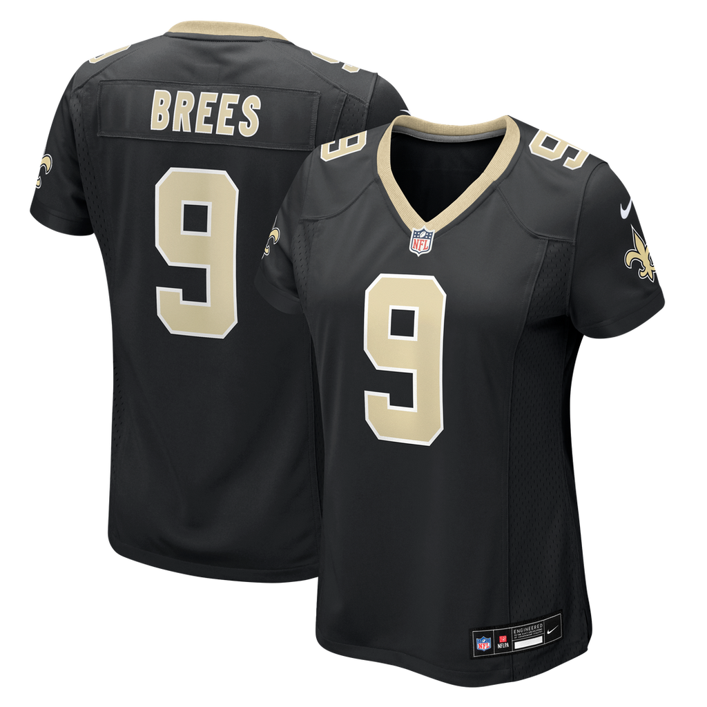 Drew Brees New Orleans Saints Women's Team Jersey - Black