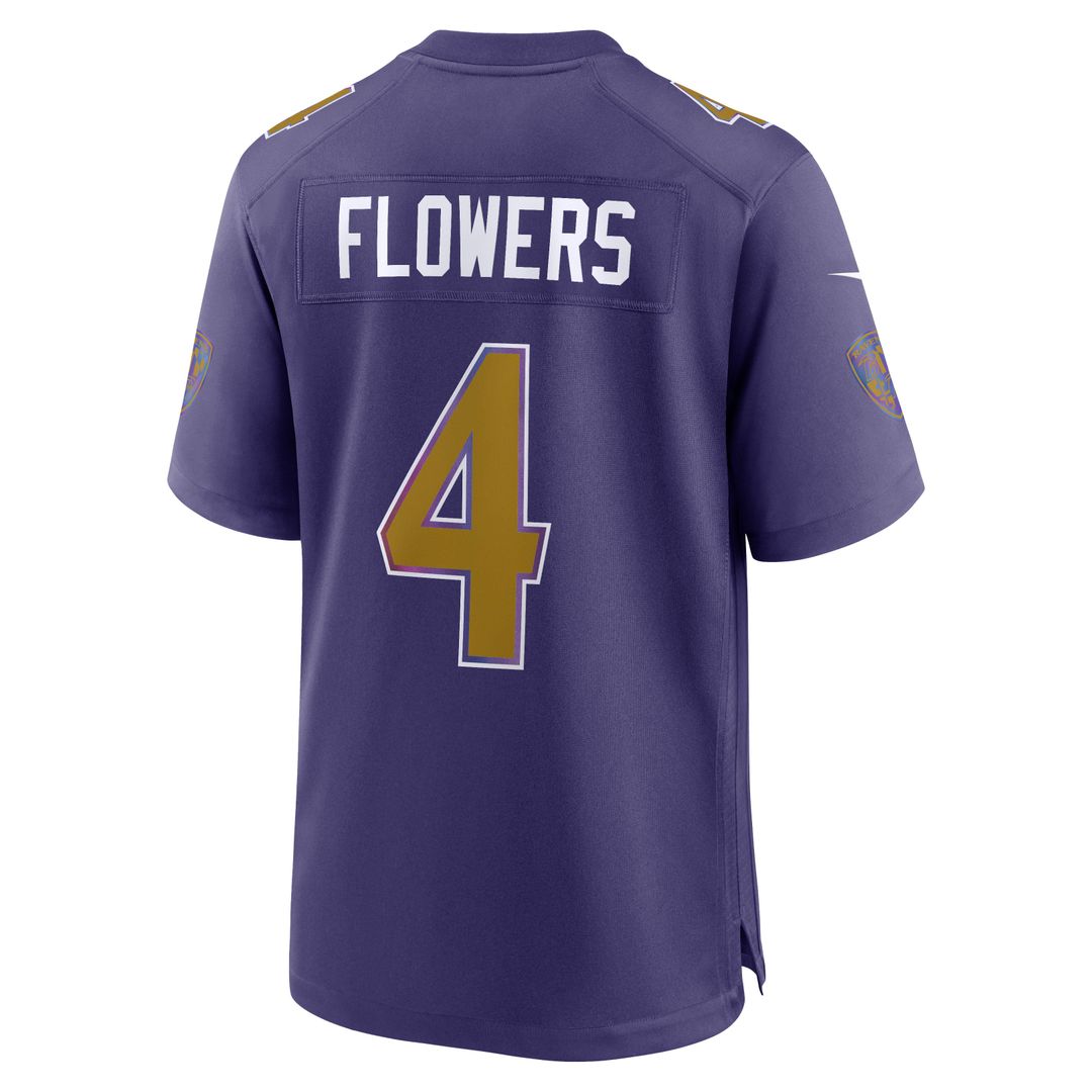 Zay Flowers Baltimore Ravens Alternate Jersey - Purple
