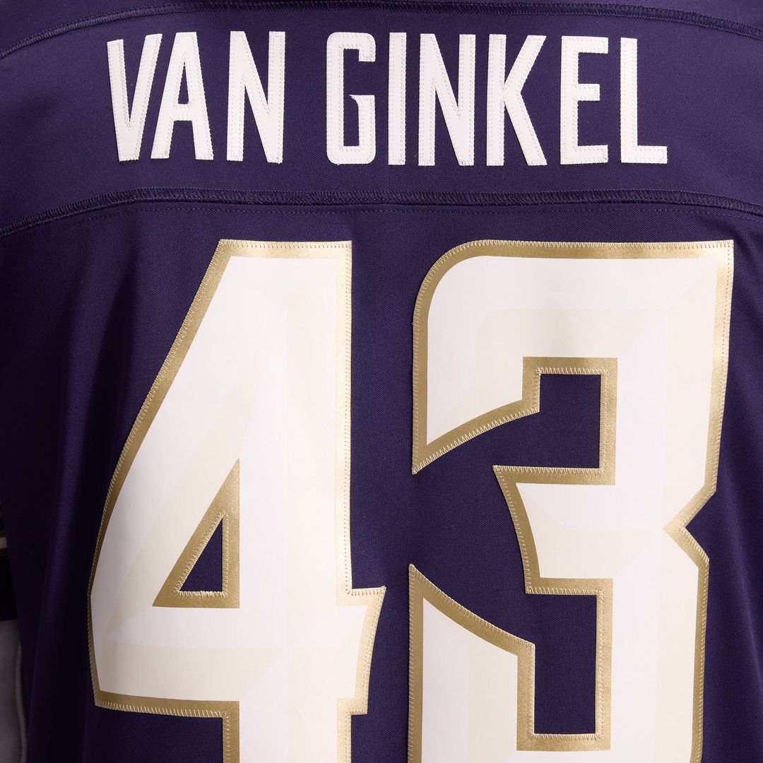 Andrew Van Ginkel Minnesota Vikings 2026 Rivalries Collection Stitched Jersey - Purple