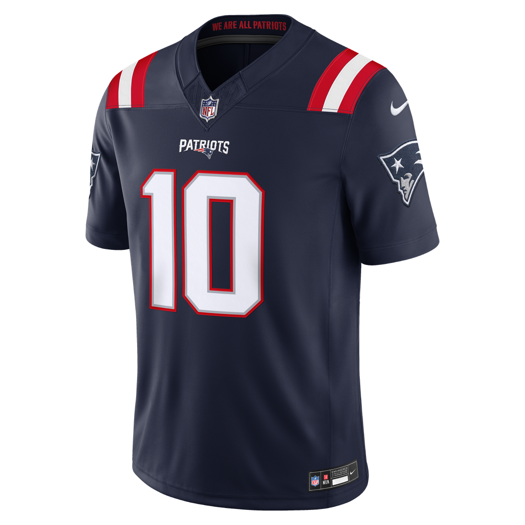 Drake Maye New England Patriots Team Stitched Jersey - Navy