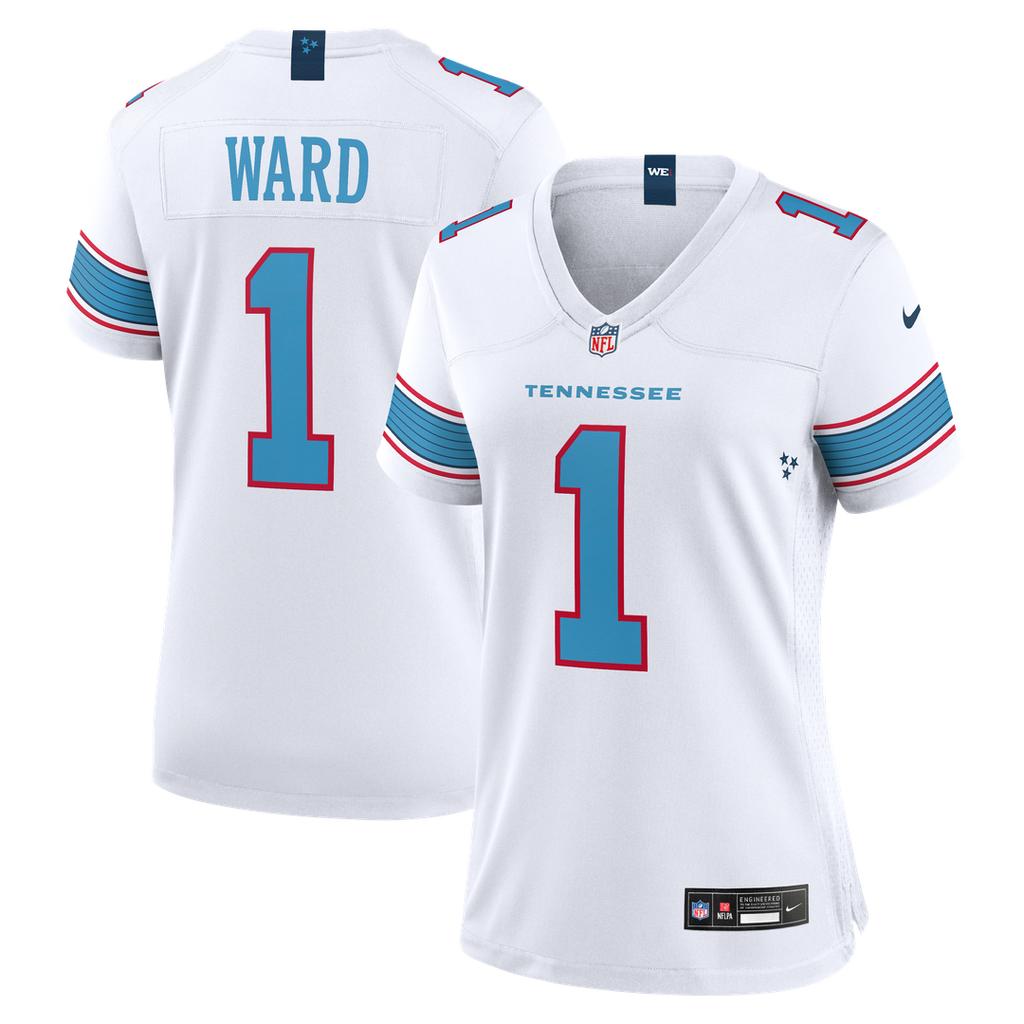 Cameron Ward Tennessee Titans Women's Jersey - Light Blue