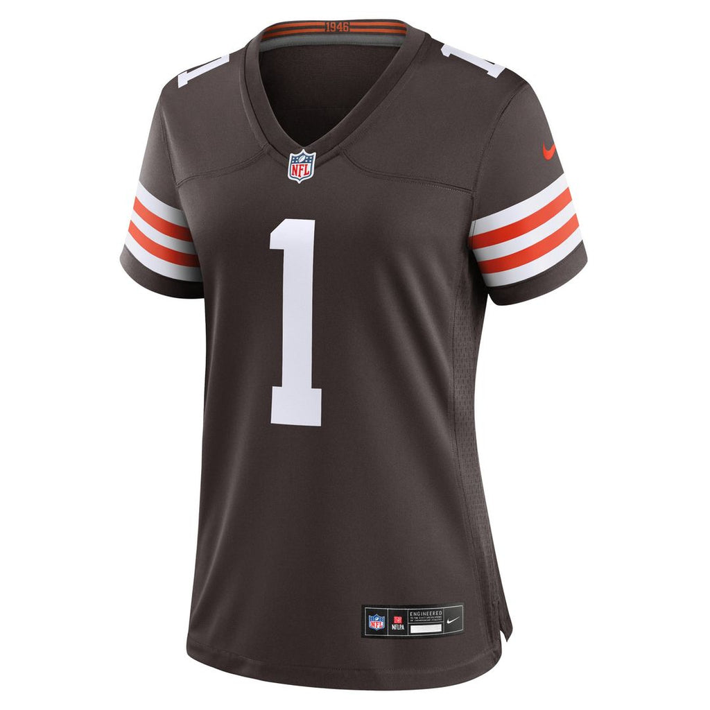 Number 1 Bride Cleveland Browns Women's Jersey - Brown