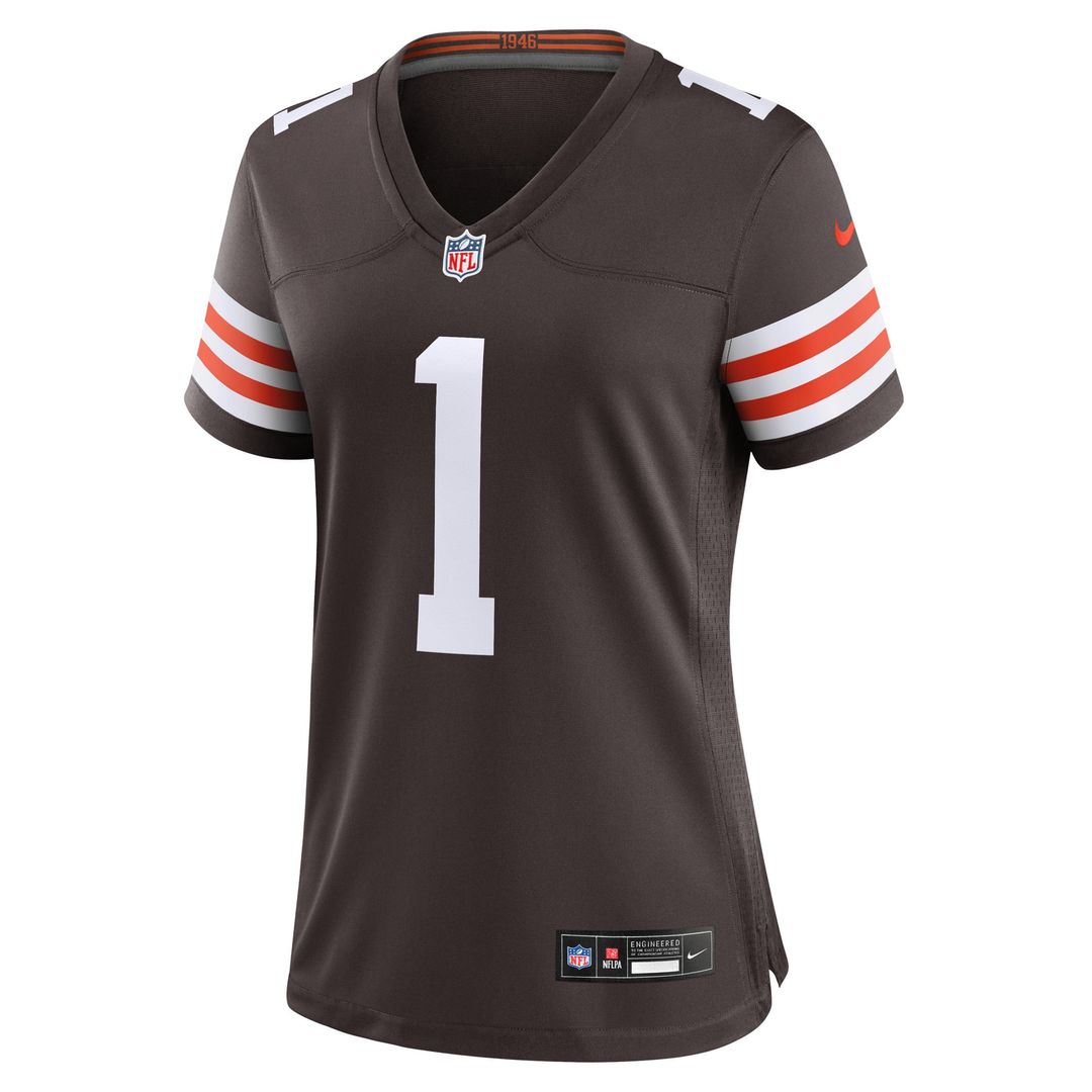 Number 1 Bride Cleveland Browns Women's Jersey - Brown