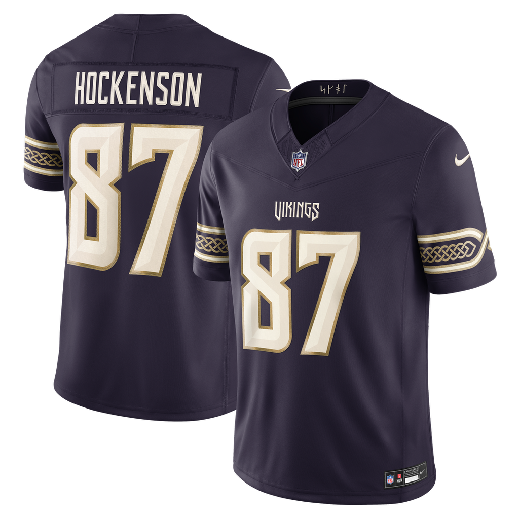 T.J. Hockenson Minnesota Vikings 2026 Rivalries Collection Stitched Jersey - Purple