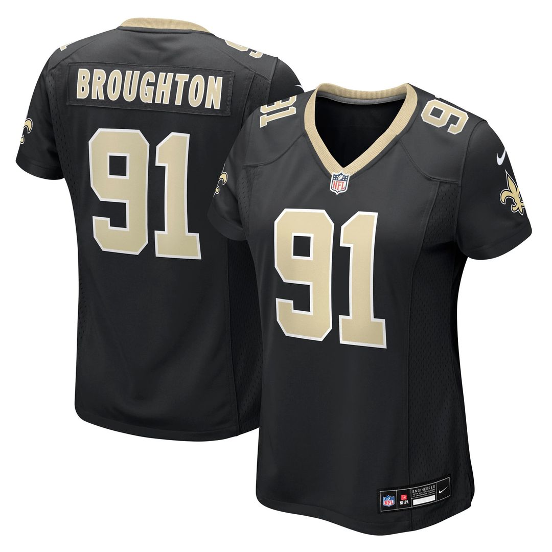 Vernon Broughton New Orleans Saints Women's Team Jersey - Black