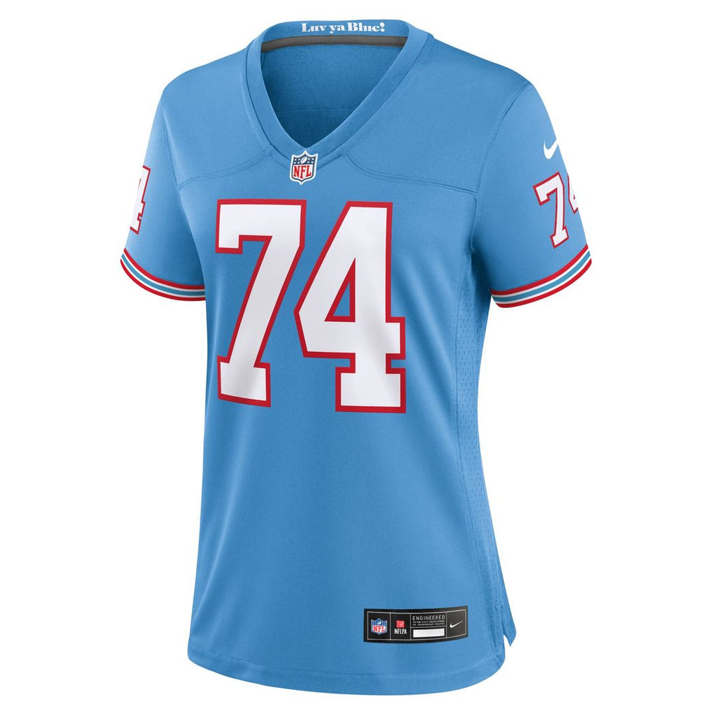 Bruce Matthews Tennessee Titans Women's Oilers Throwback Retired Player Jersey - Light Blue