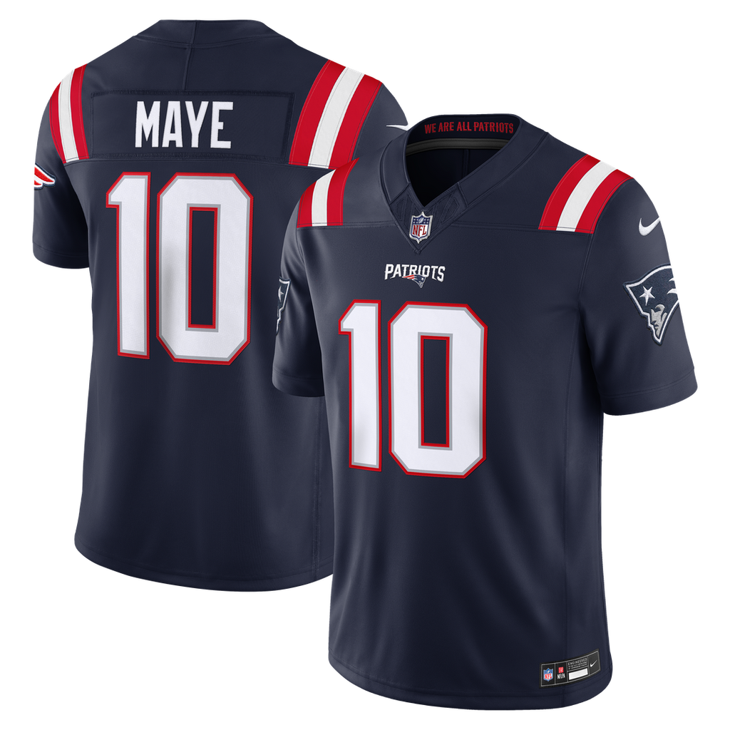 Drake Maye New England Patriots Team Stitched Jersey - Navy
