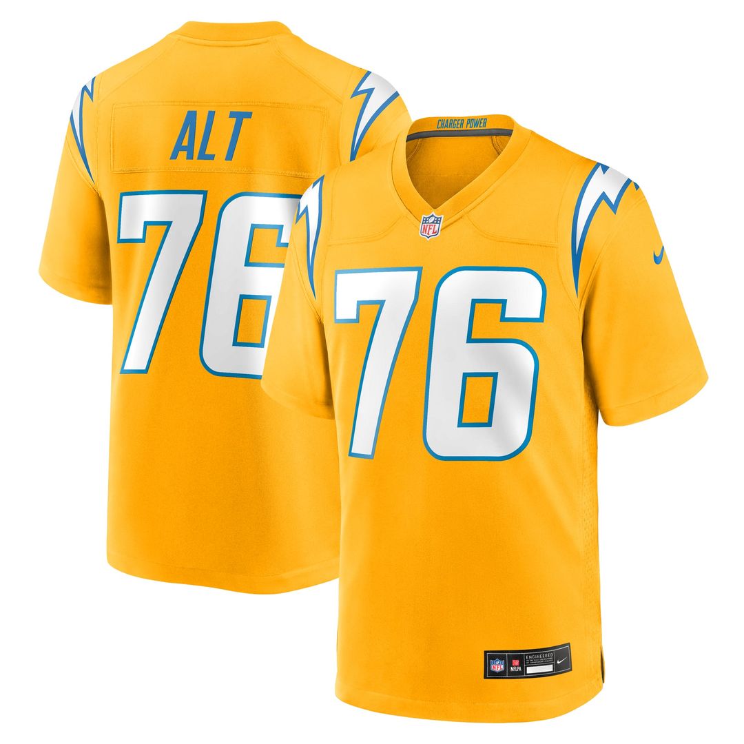 Joe Alt Los Angeles Chargers Alternate Charger Power Jersey - Gold
