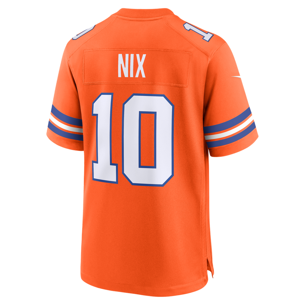 Bo Nix Denver Broncos Mile High Collection 1977 Throwback Player Jersey - Orange