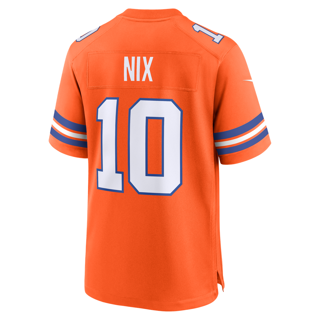 Bo Nix Denver Broncos Mile High Collection 1977 Throwback Player Jersey - Orange