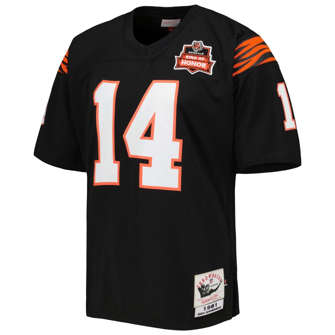 Ken Anderson Cincinnati Bengals 1981 Authentic Throwback Retired Player Jersey - Black