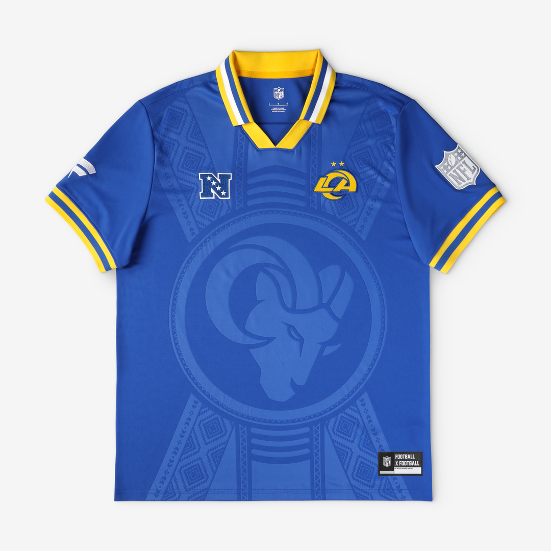 Los Angeles Rams Youth Football x Football Collared Fan Top - Royal