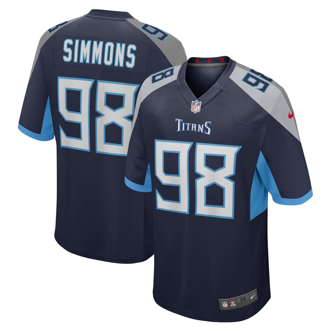 Jeffery Simmons Tennessee Titans Jersey - Navy