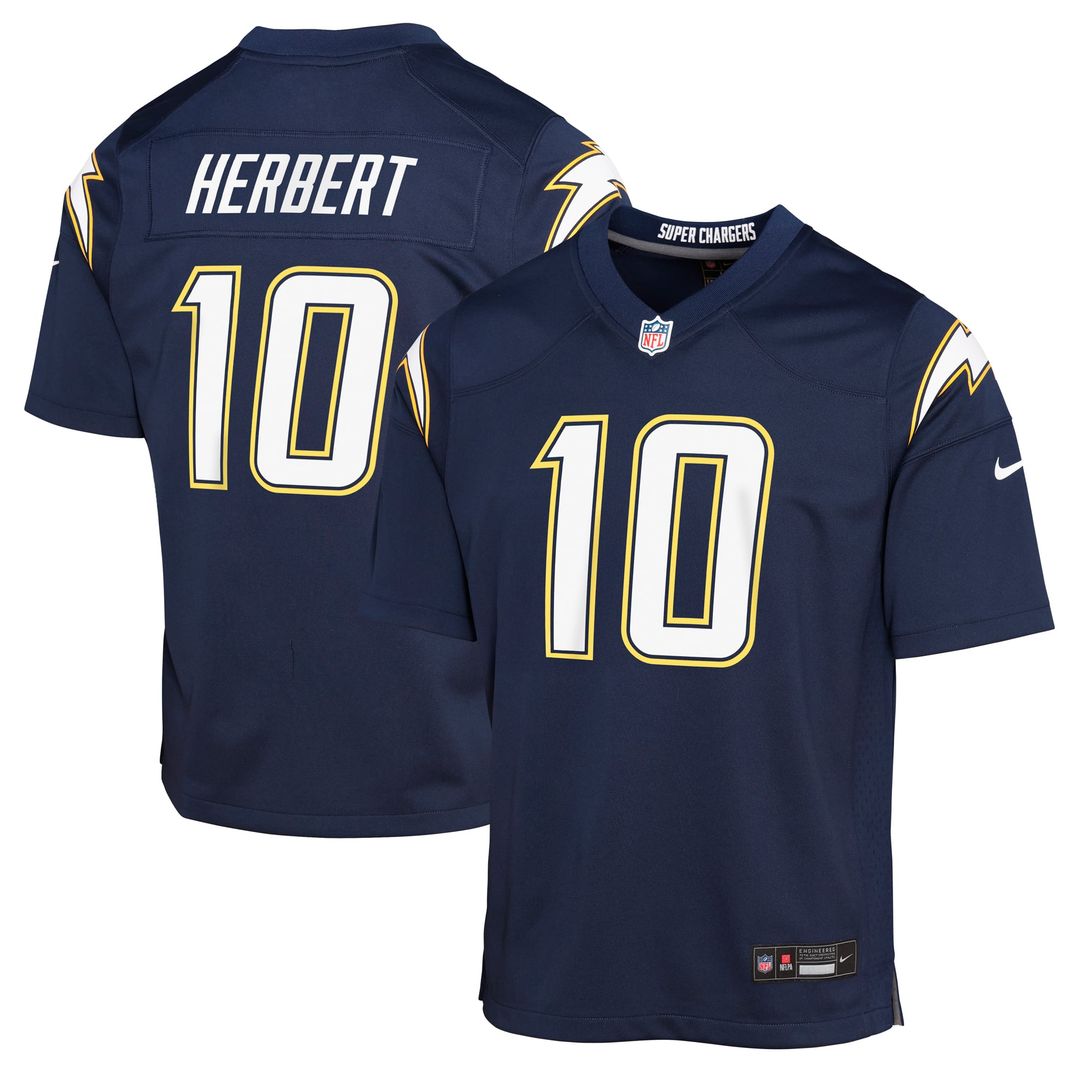 Justin Herbert Los Angeles Chargers Youth Alternate Charger Power Jersey - Gold