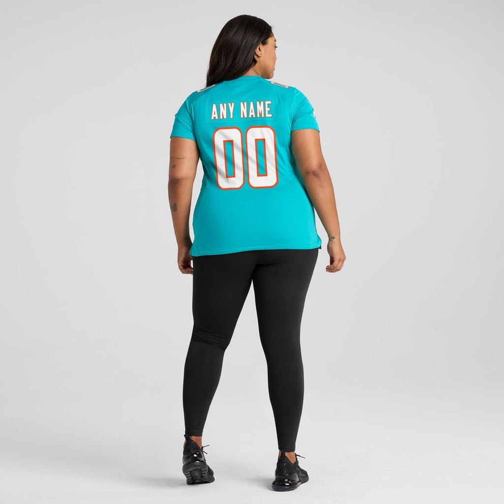 Miami Dolphins Women's Custom Jersey - Aqua