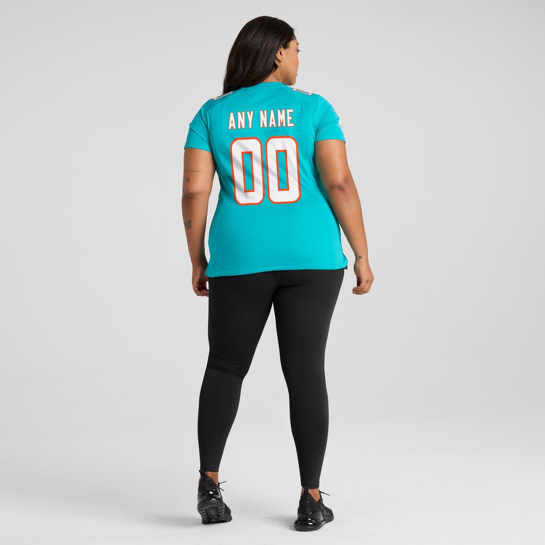 Miami Dolphins Women's Custom Jersey - Aqua