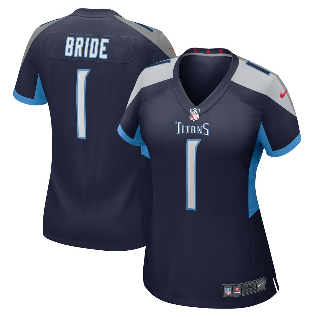 Number 1 Bride Tennessee Titans Women's Jersey - Navy