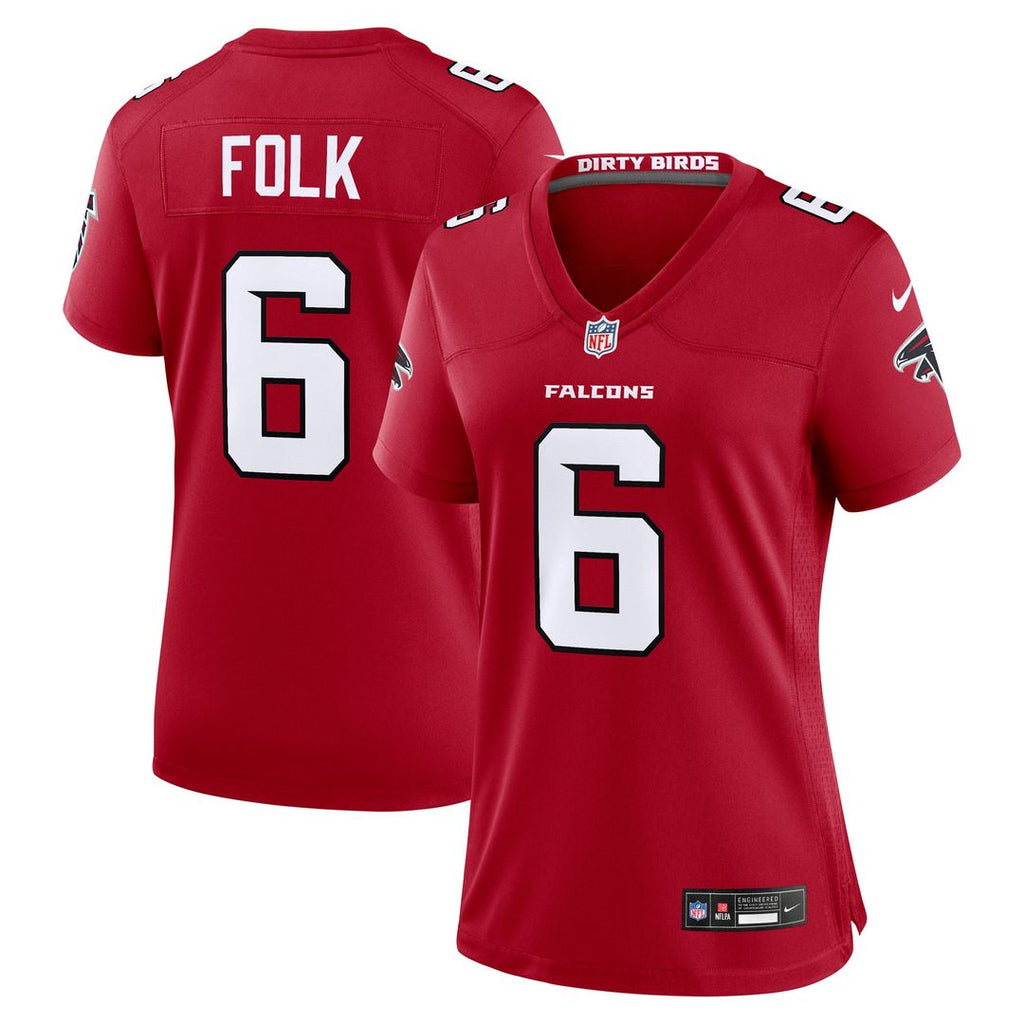Nick Folk Atlanta Falcons Women's Team Jersey - Red