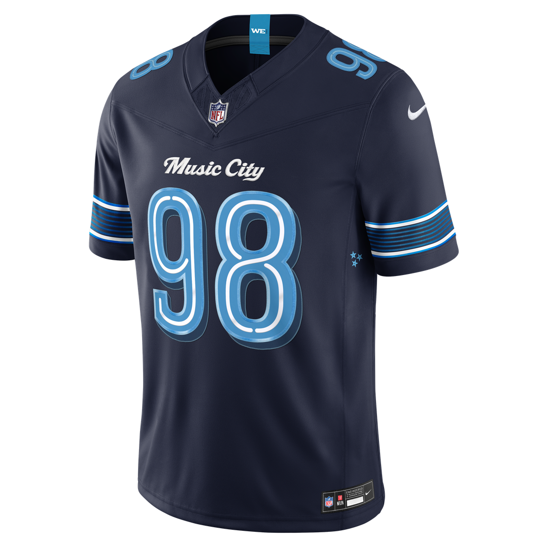 Jeffery Simmons Tennessee Titans 2026 Rivalries Collection Stitched Jersey - Navy