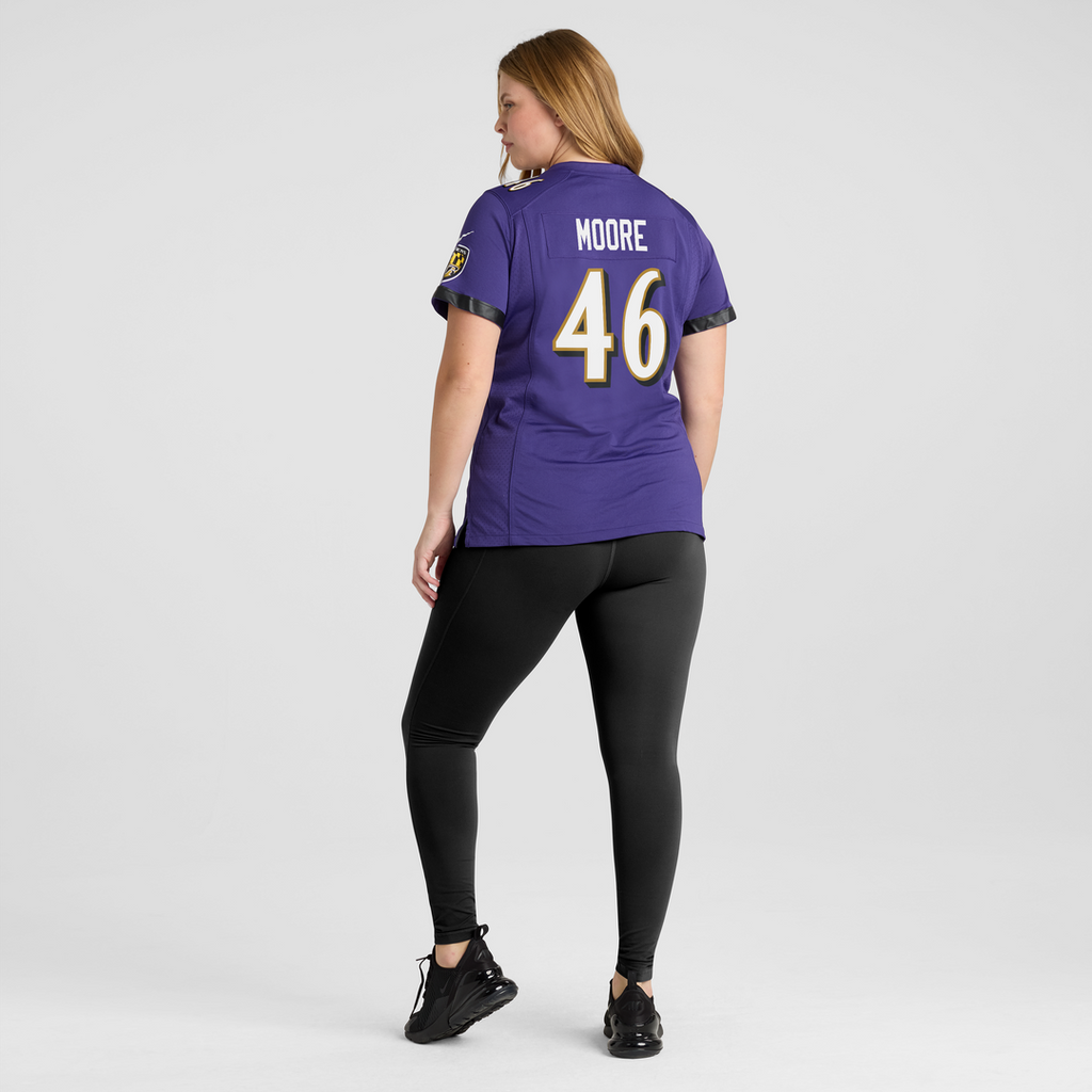 Nick Moore Baltimore Ravens Women's Jersey - Purple