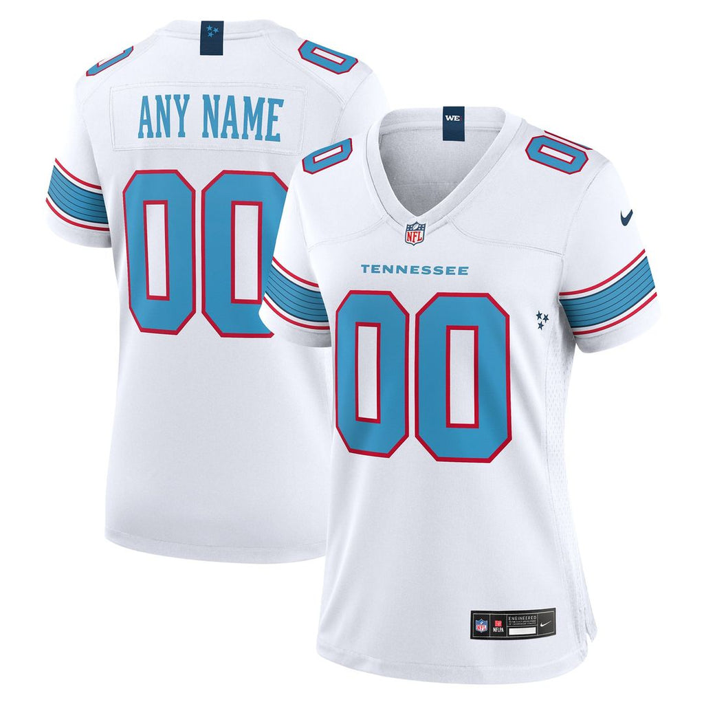 Tennessee Titans Women's Game Custom Jersey - Light Blue