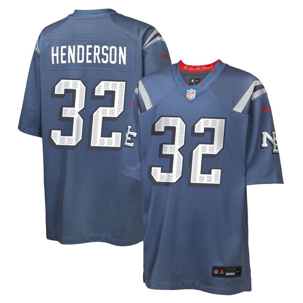 TreVeyon Henderson New England Patriots Youth Rivalries Collection Jersey - Blue