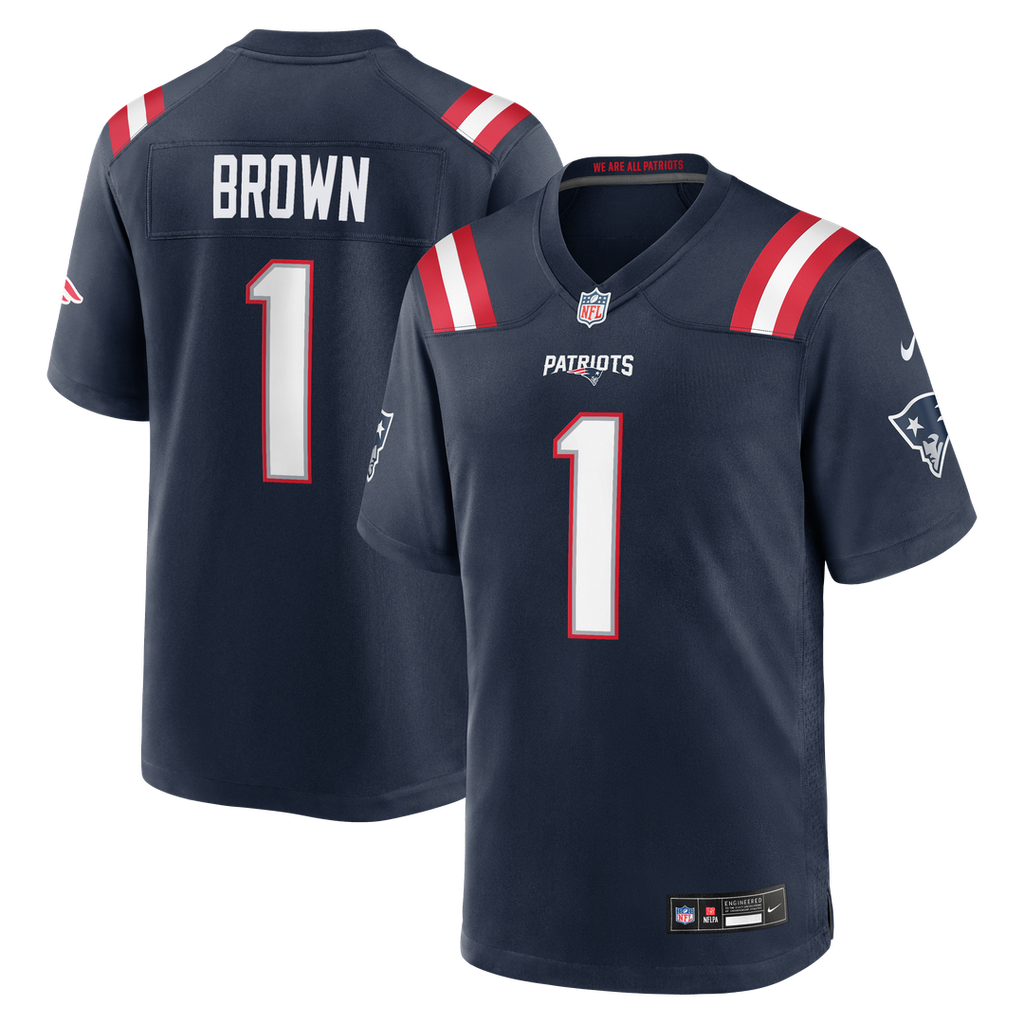 A.J. Brown New England Patriots Youth Team Jersey - Navy