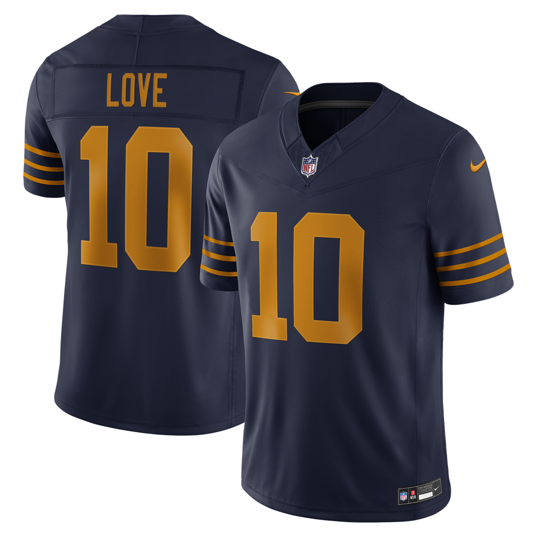 Love Green Bay Packers Alternate Stitched Jersey - Navy