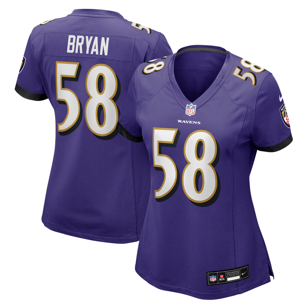 Taven Bryan Baltimore Ravens Women's Team Jersey - Purple