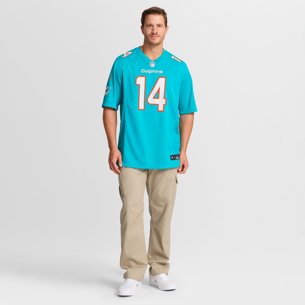 Quinn Ewers Miami Dolphins Team Jersey - Aqua