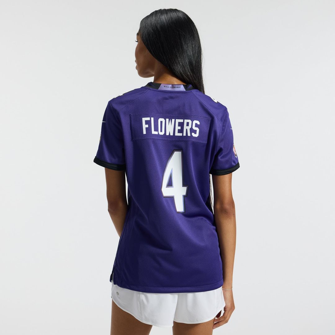 Zay Flowers Baltimore Ravens Women's Team Jersey - Purple