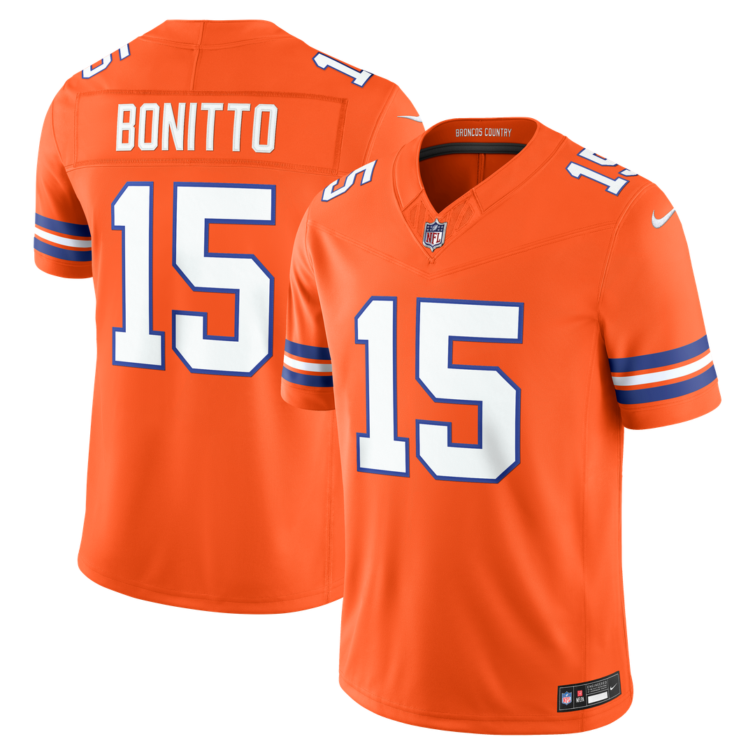 Nik Bonitto Denver Broncos Alternate Mile High Collection 1977 Throwback Stitched Jersey - Orange