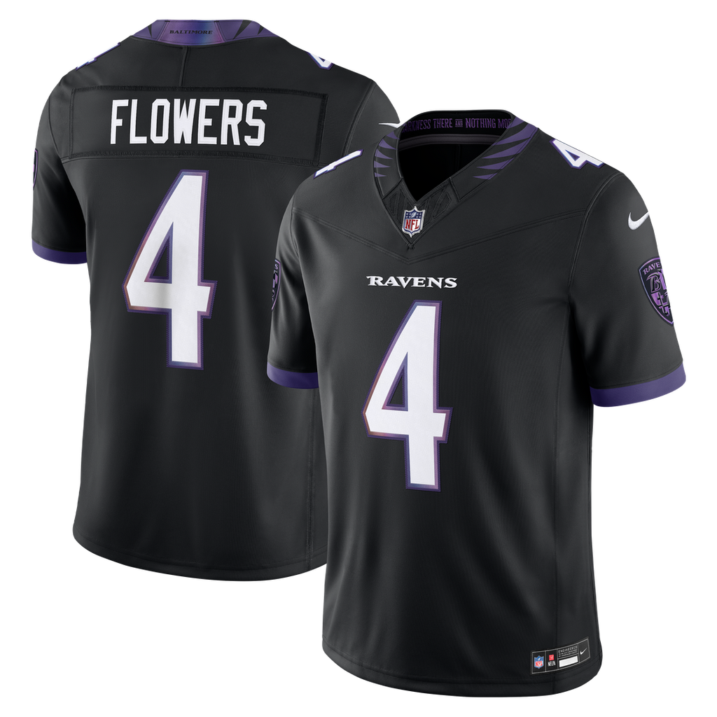 Zay Flowers Baltimore Ravens Alternate Alternate Stitched Jersey - Black