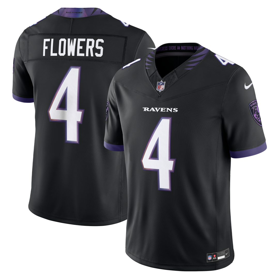 Zay Flowers Baltimore Ravens Alternate Alternate Stitched Jersey - Black