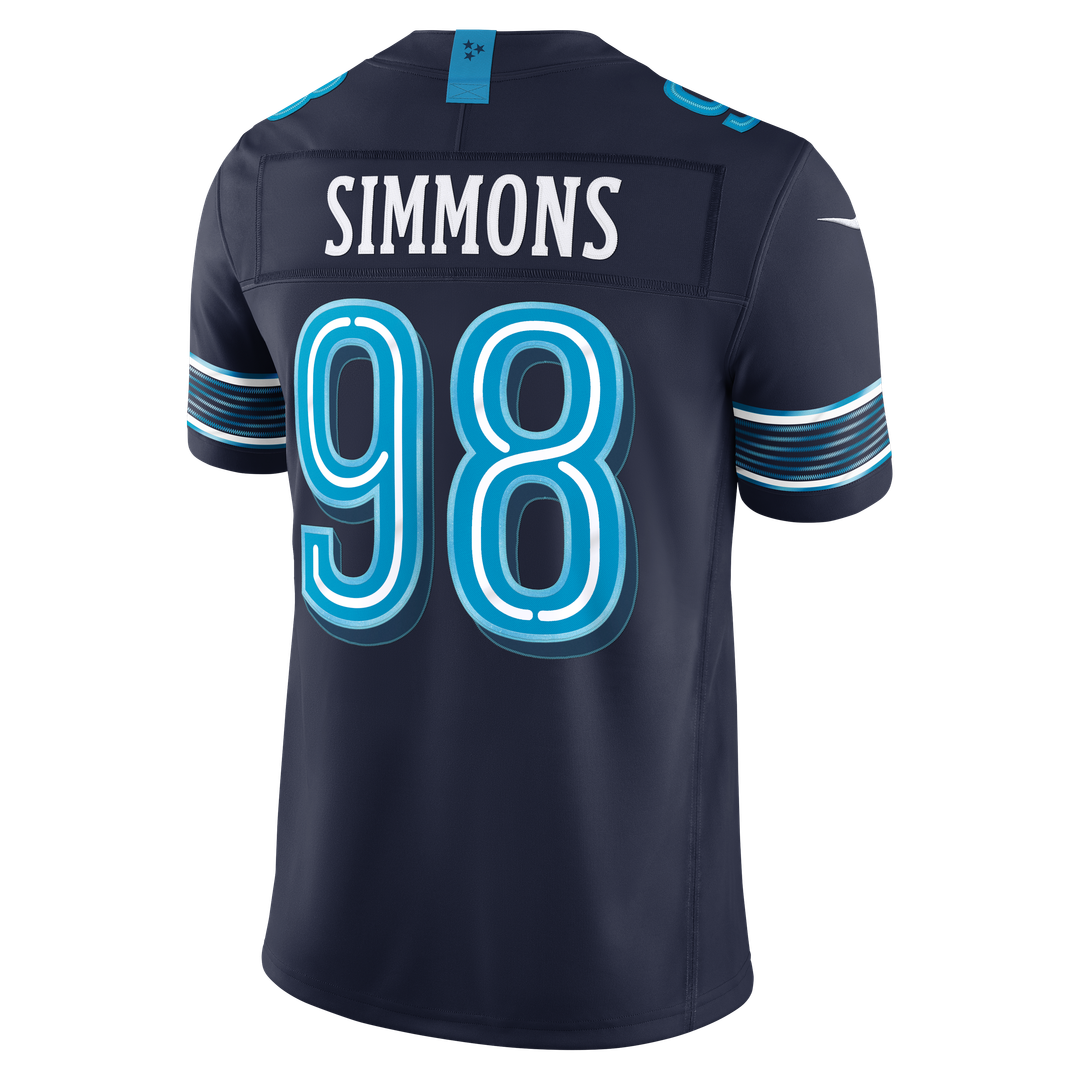 Jeffery Simmons Tennessee Titans 2026 Rivalries Collection Stitched Jersey - Navy