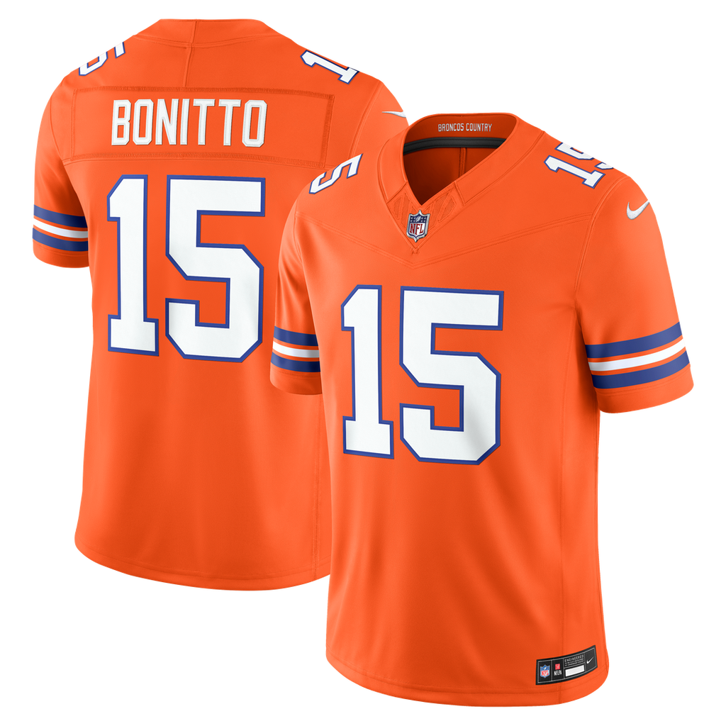 Nik Bonitto Denver Broncos Alternate Mile High Collection 1977 Throwback Stitched Jersey - Orange