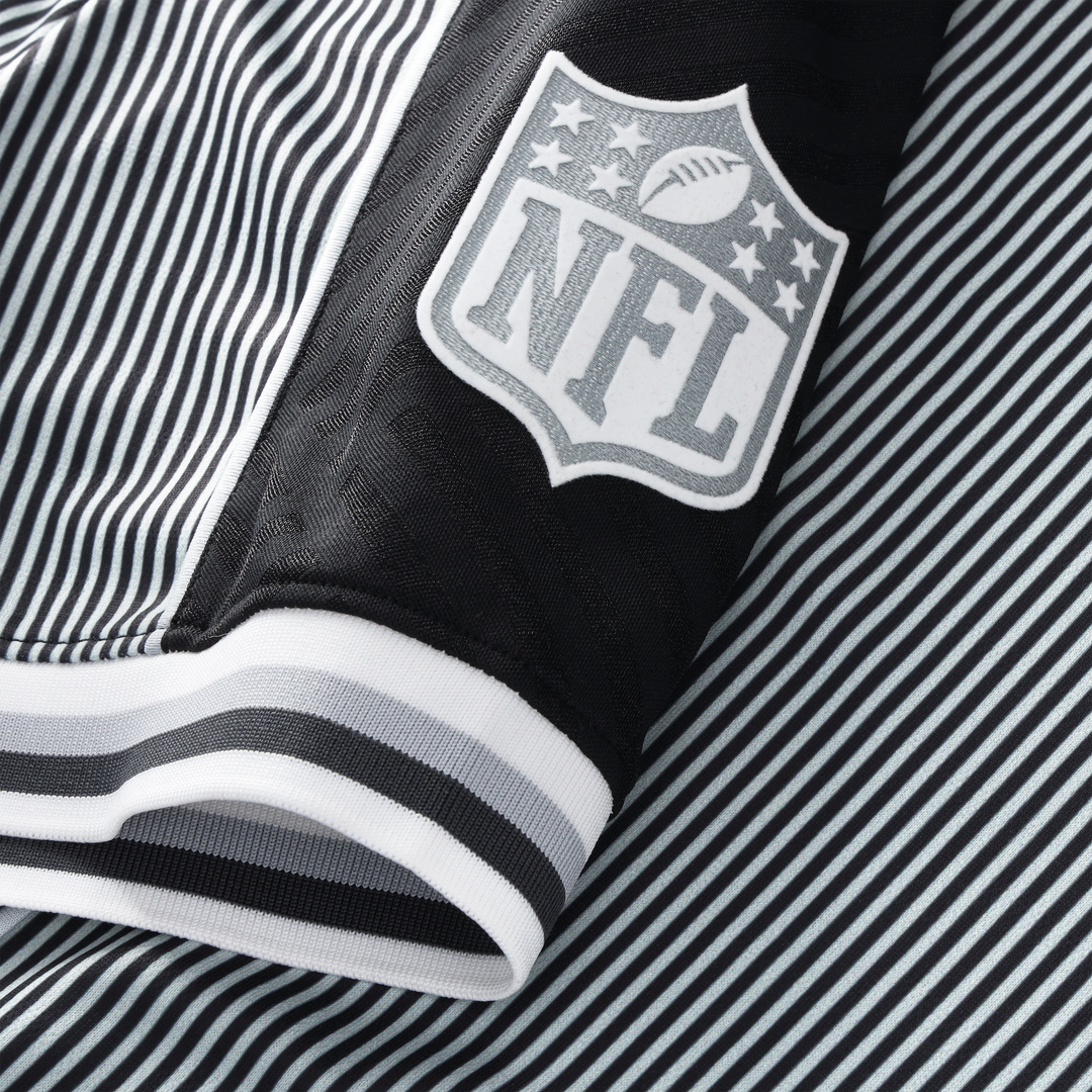 Las Vegas Raiders Youth Football x Football Collared Fan Top - Silver/Black