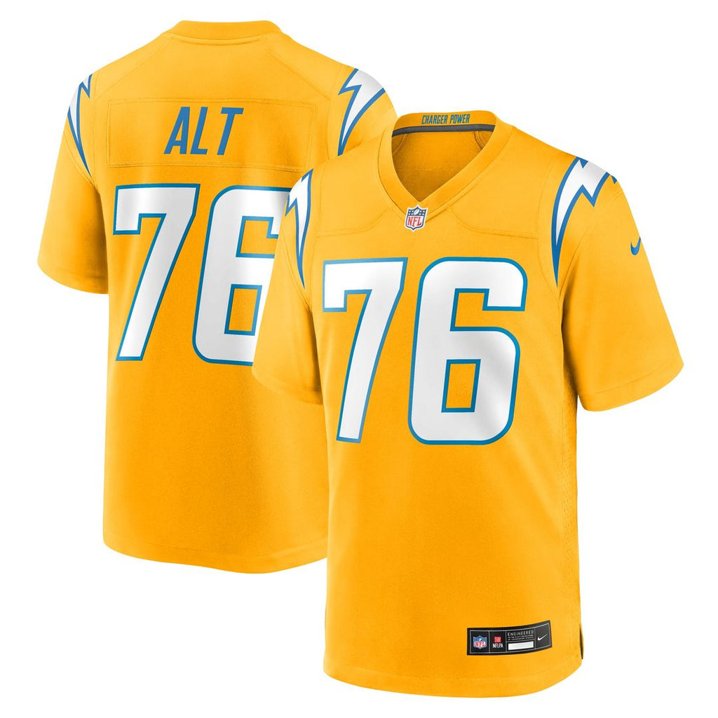 Joe Alt Los Angeles Chargers Alternate Charger Power Jersey - Gold