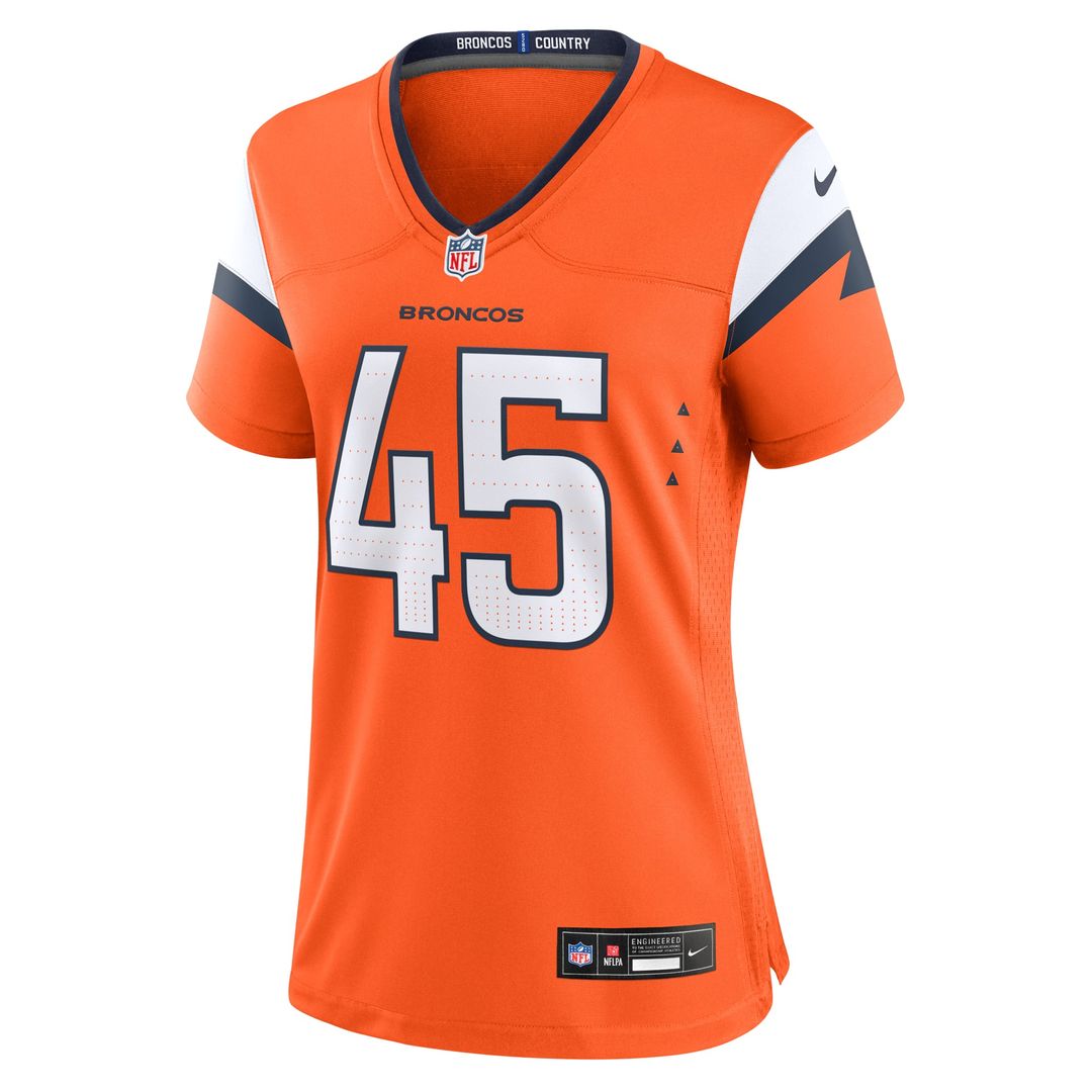 Nate Adkins Denver Broncos Women's Team Jersey - Orange