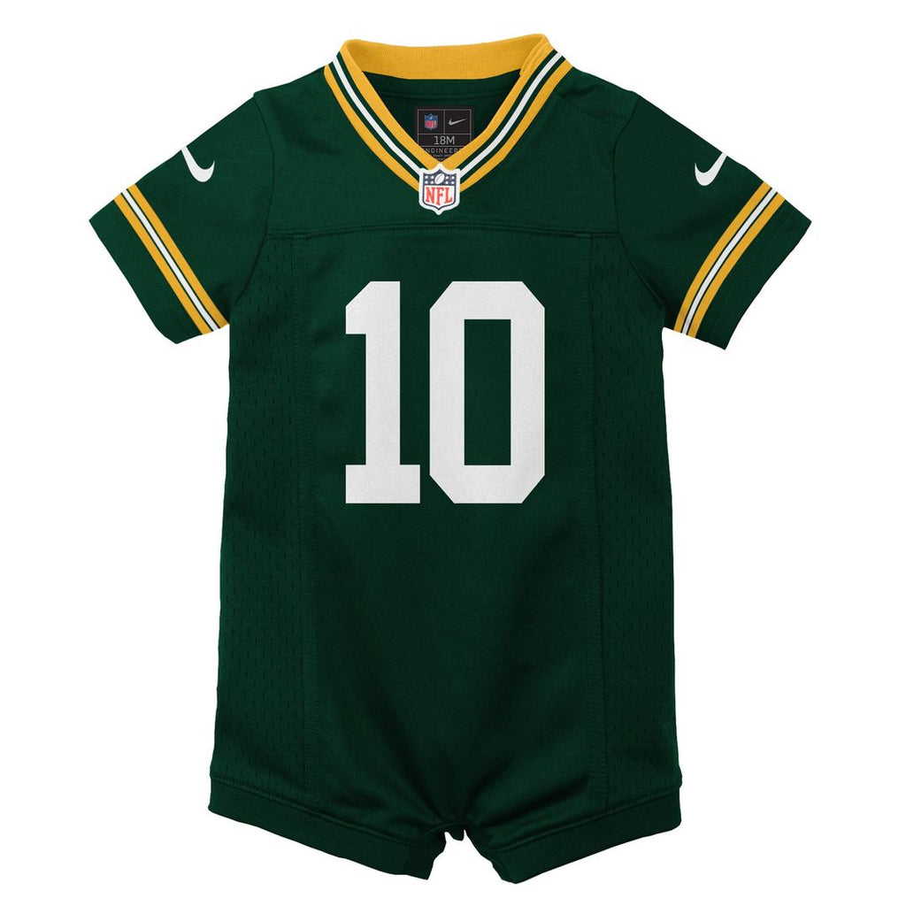Love Green Bay Packers Newborn Romper Jersey - Green