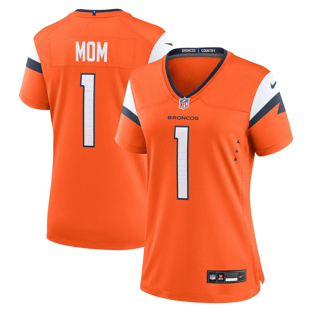 Denver Broncos Women's #1 Mom Jersey - Orange