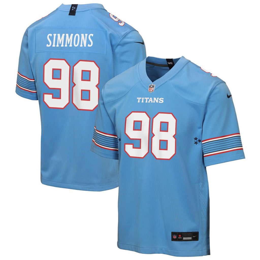 Jeffery Simmons Tennessee Titans Youth Jersey - Light Blue