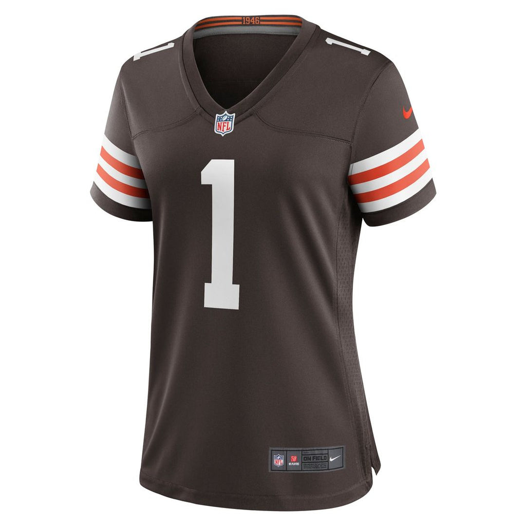 Number 1 Mom Cleveland Browns Women's Jersey - Brown
