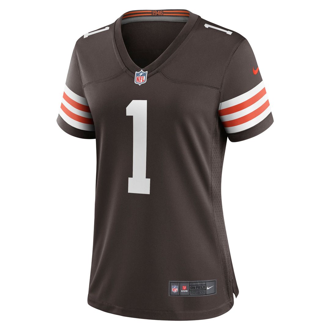 Number 1 Mom Cleveland Browns Women's Jersey - Brown
