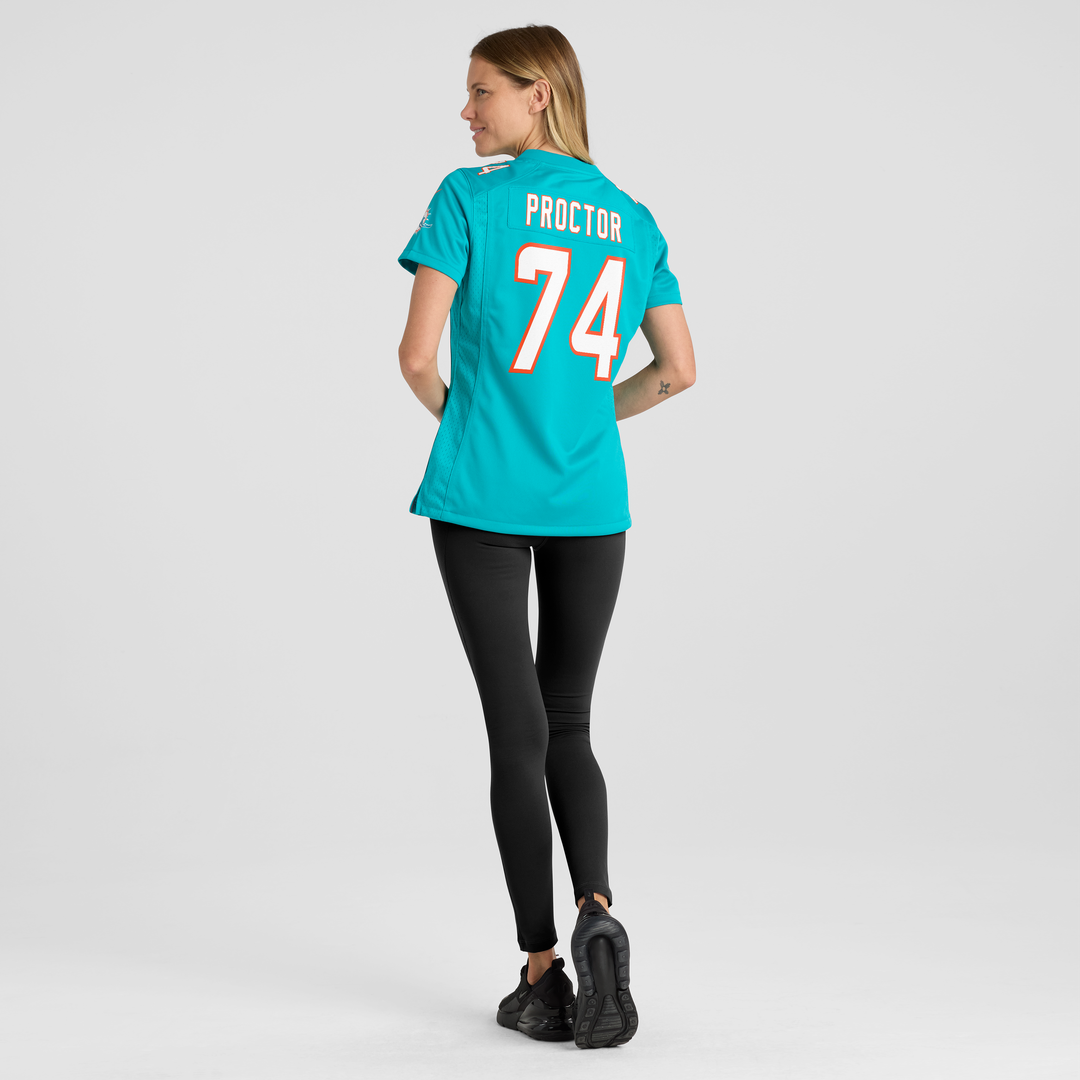 Kadyn Proctor Miami Dolphins Women's Team Jersey - Aqua