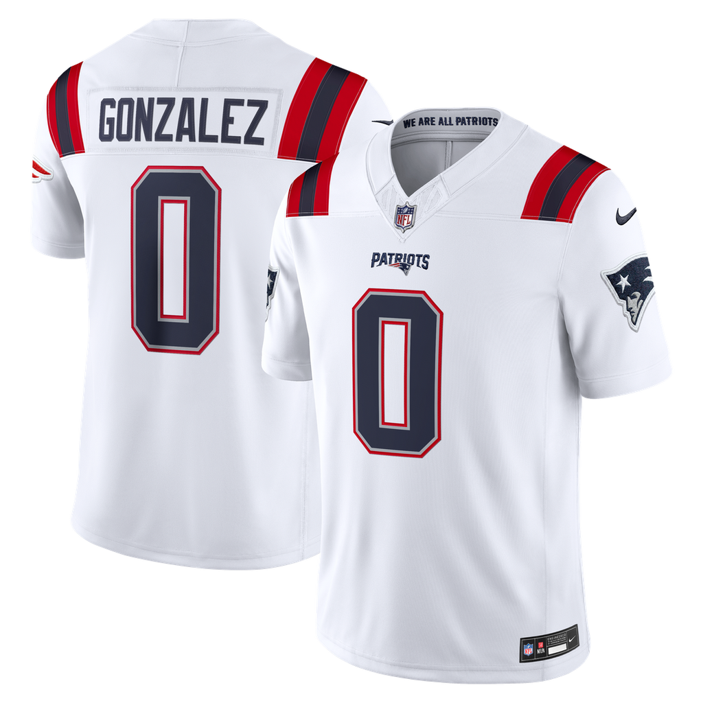 Christian Gonzalez New England Patriots Alternate Stitched Jersey - Red