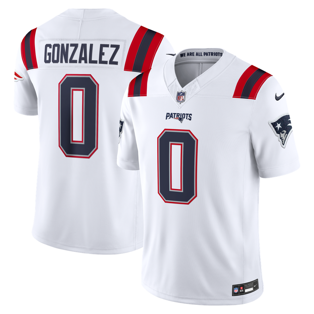 Christian Gonzalez New England Patriots Alternate Stitched Jersey - Red
